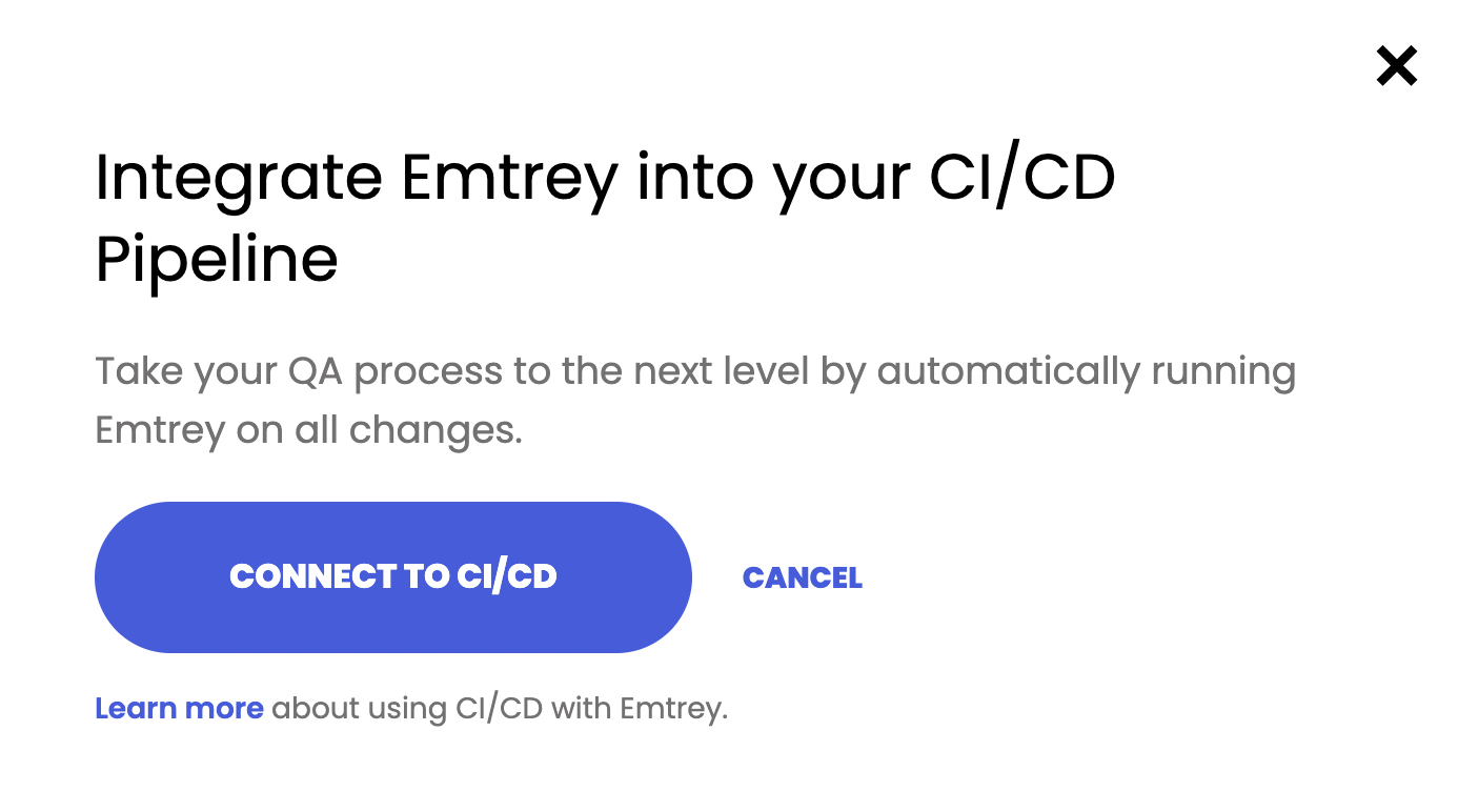 Add CI/CD Emtrey Modal
